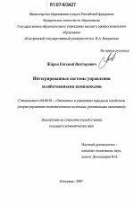 Интегрированные системы управления хозяйственными комплексами - тема диссертации по экономике, скачайте бесплатно в экономической библиотеке
