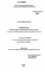 Формирование регионального экономического кластера - тема диссертации по экономике, скачайте бесплатно в экономической библиотеке