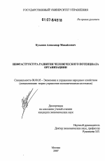 Инфраструктура развития человеческого потенциала организации - тема диссертации по экономике, скачайте бесплатно в экономической библиотеке