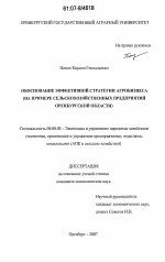 Обоснование эффективной стратегии агробизнеса - тема диссертации по экономике, скачайте бесплатно в экономической библиотеке