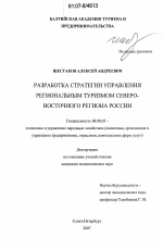 Разработка стратегии управления региональным туризмом северо-восточного региона России - тема диссертации по экономике, скачайте бесплатно в экономической библиотеке