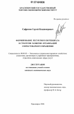 Формирование ресурсного потенциала в стратегии развития организаций сферы товарного обращения - тема диссертации по экономике, скачайте бесплатно в экономической библиотеке