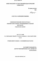 Совершенствование оплаты труда в общеобразовательных учреждениях сельской местности - тема диссертации по экономике, скачайте бесплатно в экономической библиотеке