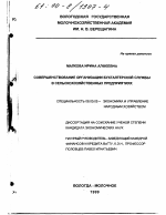 Совершенствование организации бухгалтерской службы в сельскохозяйственном предприятии - тема диссертации по экономике, скачайте бесплатно в экономической библиотеке