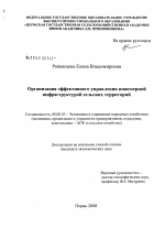 Организация эффективного управления инженерной инфраструктурой сельских территорий - тема диссертации по экономике, скачайте бесплатно в экономической библиотеке