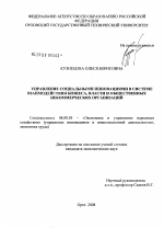 Управление социальными инновациями в системе взаимодействия бизнеса, власти и общественных некоммерческих организаций - тема диссертации по экономике, скачайте бесплатно в экономической библиотеке