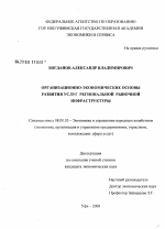 Организационно-экономические основы развития услуг региональной рыночной инфраструктуры - тема диссертации по экономике, скачайте бесплатно в экономической библиотеке