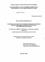 Развитие системы управления межведомственным информационным обменом в регионах Российской Федерации - тема диссертации по экономике, скачайте бесплатно в экономической библиотеке