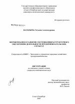 Формирование и развитие системы инфраструктурного обеспечения деятельности предпринимательских структур - тема диссертации по экономике, скачайте бесплатно в экономической библиотеке