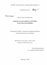 Развитие малого бизнеса в регионе - тема диссертации по экономике, скачайте бесплатно в экономической библиотеке