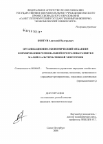 Организационно-экономический механизм формирования региональной программы развития малой и альтернативной энергетики - тема диссертации по экономике, скачайте бесплатно в экономической библиотеке