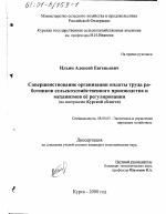 Совершенствование организации оплаты труда работников сельскохозяйственного производства и механизмов её регулирования - тема диссертации по экономике, скачайте бесплатно в экономической библиотеке