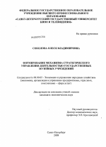 Формирование механизма стратегического управления деятельностью государственных музейных учреждений - тема диссертации по экономике, скачайте бесплатно в экономической библиотеке