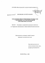 Управление инвестиционным процессом с помощью сбалансированной системы показателей - тема диссертации по экономике, скачайте бесплатно в экономической библиотеке