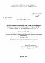 Организационно-экономические аспекты формирования инвестиционных проектов при комплексной реконструкции территорий больших городов - тема диссертации по экономике, скачайте бесплатно в экономической библиотеке