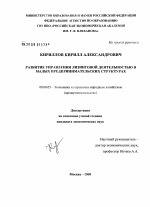 Развитие управления лизинговой деятельностью в малых предпринимательских структурах - тема диссертации по экономике, скачайте бесплатно в экономической библиотеке