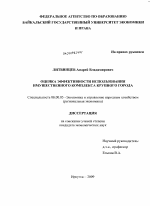 Оценка эффективности использования имущественного комплекса крупного города - тема диссертации по экономике, скачайте бесплатно в экономической библиотеке