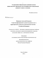 Стратегии формирования и развития рынков услуг в территориальных социально-экономических системах Российской Федерации - тема диссертации по экономике, скачайте бесплатно в экономической библиотеке