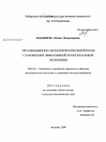 Организационно-экономические приоритеты становления эффективной муниципальной экономики - тема диссертации по экономике, скачайте бесплатно в экономической библиотеке