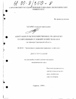 Адаптация сельскохозяйственных предприятий к современным условиям хозяйствования - тема диссертации по экономике, скачайте бесплатно в экономической библиотеке