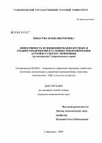 Эффективность функционирования крупных и средних предприятий в условиях реформирования аграрного сектора экономики - тема диссертации по экономике, скачайте бесплатно в экономической библиотеке