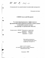 Условия формирования и эффективного функционирования производственно-строительных компаний на рынке жилья - тема диссертации по экономике, скачайте бесплатно в экономической библиотеке