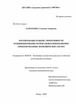 Формирование и оценка эффективности функционирования региональных инновационно ориентированных экономических систем - тема диссертации по экономике, скачайте бесплатно в экономической библиотеке