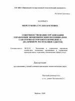 Совершенствование организации управления экономическим потенциалом санаторно-курортного комплекса - тема диссертации по экономике, скачайте бесплатно в экономической библиотеке