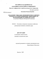 Управление социально-экономическим развитием региона на основе повышения эффективности использования трудовых ресурсов - тема диссертации по экономике, скачайте бесплатно в экономической библиотеке