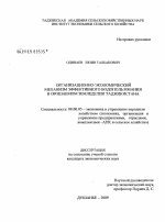 Организационно-экономический механизм эффективного водопользования в орошаемом земледелии Таджикистана - тема диссертации по экономике, скачайте бесплатно в экономической библиотеке