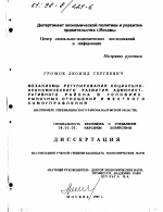 Механизмы регулирования социально-экономического развития административного района в условиях рыночных отношений и местного самоуправления - тема диссертации по экономике, скачайте бесплатно в экономической библиотеке