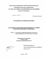 Адаптивное управление компаниями в условиях кризисных явлений в экономике - тема диссертации по экономике, скачайте бесплатно в экономической библиотеке