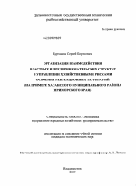 Организация взаимодействия властных и предпринимательских структур в управлении хозяйственными рисками освоения рекреационных территорий - тема диссертации по экономике, скачайте бесплатно в экономической библиотеке
