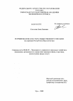 Формирование кластера общественного питания - тема диссертации по экономике, скачайте бесплатно в экономической библиотеке