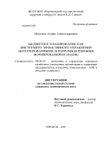 Бюджетное планирование как инструмент эффективного управления интегрированными агропромышленными формированиями (ИАПФ) - тема диссертации по экономике, скачайте бесплатно в экономической библиотеке