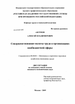 Совершенствование оплаты труда в организациях внебюджетной сферы - тема диссертации по экономике, скачайте бесплатно в экономической библиотеке