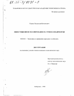 Инвестиционное планирование на уровне предприятия - тема диссертации по экономике, скачайте бесплатно в экономической библиотеке