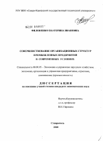 Совершенствование организационных структур промышленных предприятий в современных условиях - тема диссертации по экономике, скачайте бесплатно в экономической библиотеке