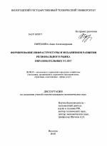 Формирование инфраструктуры и механизмов развития регионального рынка образовательных услуг - тема диссертации по экономике, скачайте бесплатно в экономической библиотеке