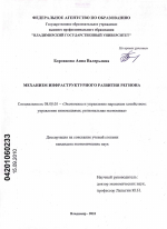Механизм инфраструктурного развития региона - тема диссертации по экономике, скачайте бесплатно в экономической библиотеке