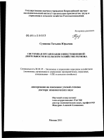Системная организация инвестиционной деятельности в сельском хозяйстве региона - тема диссертации по экономике, скачайте бесплатно в экономической библиотеке