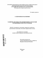 Развитие системы управления инфраструктурой предпринимательства в регионе - тема диссертации по экономике, скачайте бесплатно в экономической библиотеке