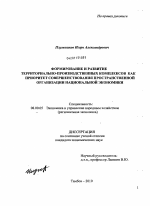 Формирование и развитие территориально-производственных комплексов как приоритет совершенствования пространственной организации национальной экономики - тема диссертации по экономике, скачайте бесплатно в экономической библиотеке