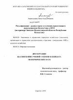 Регулирование рынка зерна в условиях предстоящего присоединения Казахстана к ВТО - тема диссертации по экономике, скачайте бесплатно в экономической библиотеке