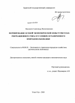 Формирование особой экономической зоны туристско-рекреационного типа в условиях ограниченного природопользования - тема диссертации по экономике, скачайте бесплатно в экономической библиотеке