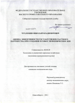 Оценка эффективности государственно-частного партнерства при создании особых экономических зон - тема диссертации по экономике, скачайте бесплатно в экономической библиотеке