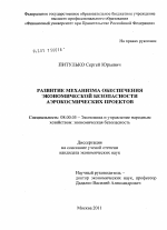 Развитие механизма обеспечения экономической безопасности аэрокосмических проектов - тема диссертации по экономике, скачайте бесплатно в экономической библиотеке