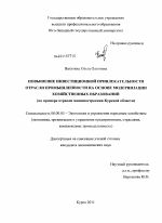 Повышение инвестиционной привлекательности отрасли промышленности на основе модернизации хозяйственных образований - тема диссертации по экономике, скачайте бесплатно в экономической библиотеке