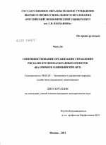 Совершенствование организации управления рисками крупномасштабных проектов - тема диссертации по экономике, скачайте бесплатно в экономической библиотеке