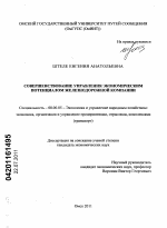 Совершенствование управления экономическим потенциалом железнодорожной компании - тема диссертации по экономике, скачайте бесплатно в экономической библиотеке
